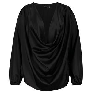 Satin Cowl Long Sleeve Blouse Size 14